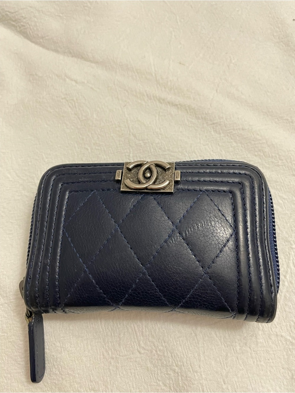 Chanel boy zipped coin purse/card wallet